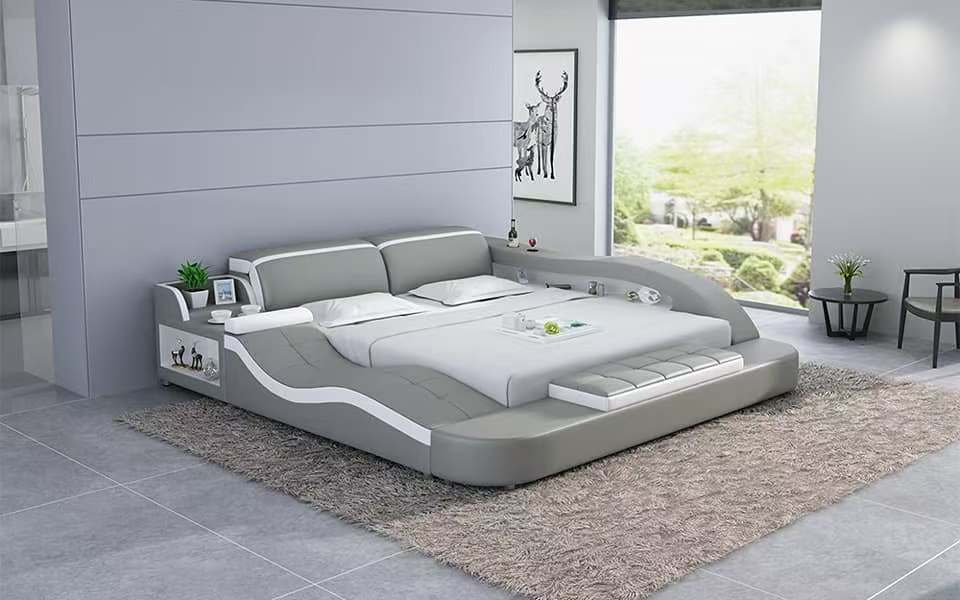 LB8840 KING SIZE LEATHER BED