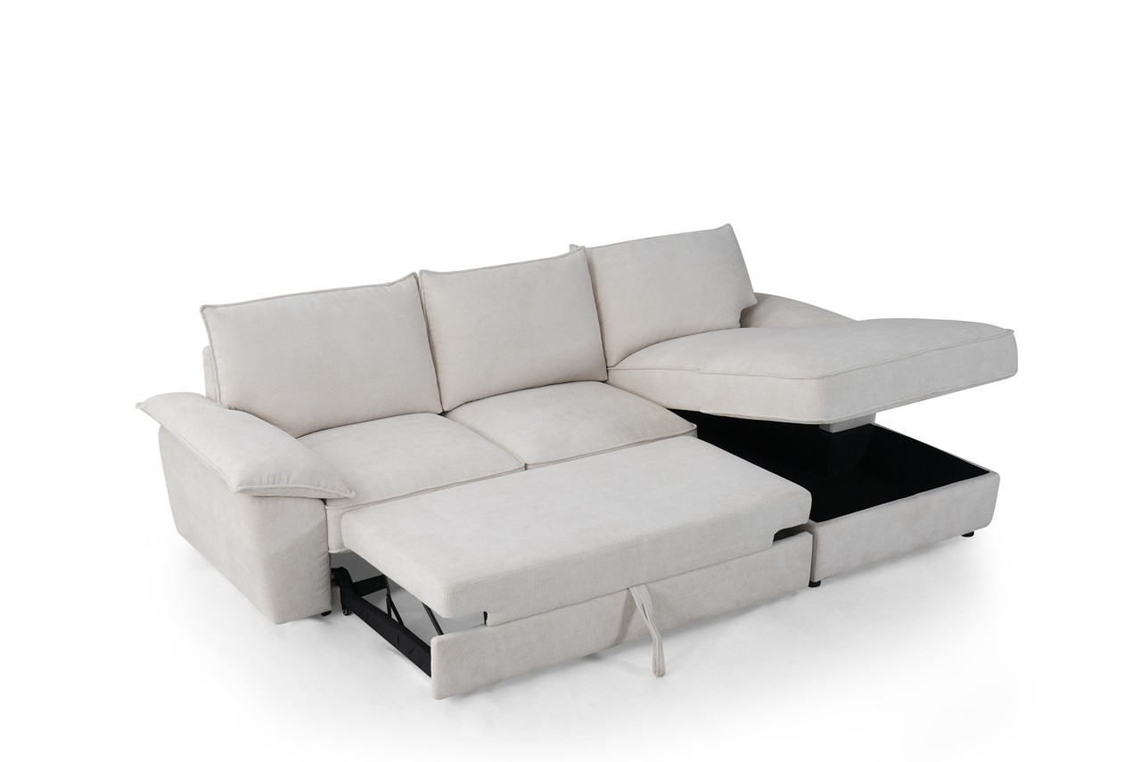 SF-395 2PC FABRIC LOUNGE FEATURING SOFA BED AND STORAGE