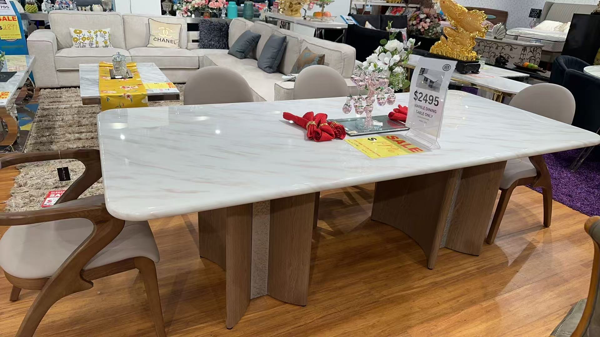 DT2565 MARBLE TOP DINING TABLE