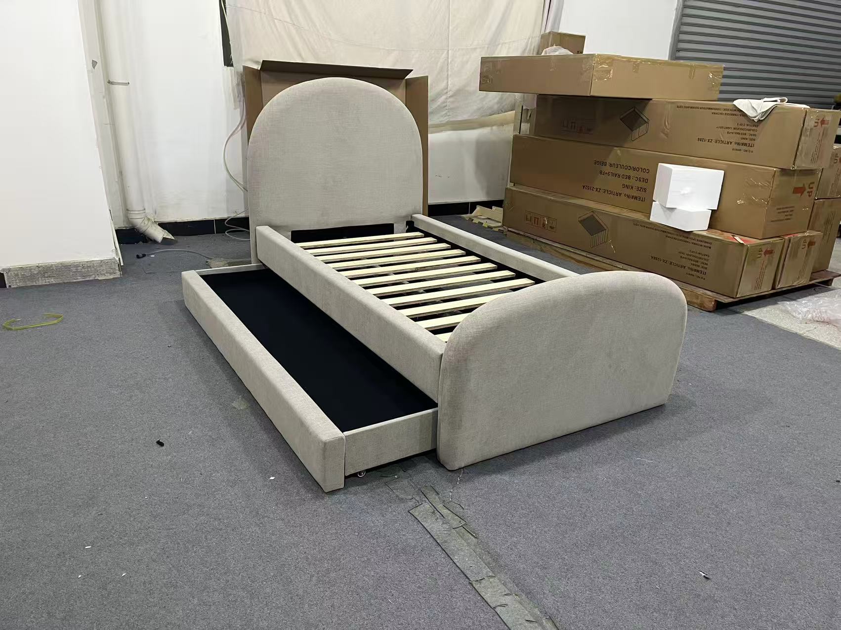 ZX-2350 Fabric Single Trundle Bed 